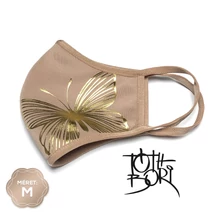 Bézs-arany hernyóselyem maszk M méret